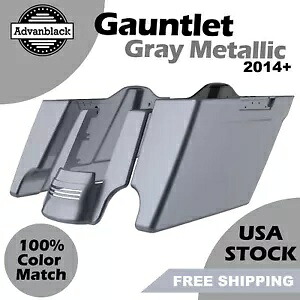ガントレット グレー メタリック ストレッチ拡張サドルバッグ リアフェンダー 14+ ハーレー用 Gauntlet Gray Metallic Stretched Extended Saddlebags Rear Fender For 14+ Harley 【並行輸入品】