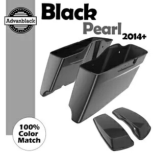 アドバン ブラック パール CVO テーパード エクステンデッド ストレッチ サドルバッグ ハーレー 14+ 用 Advan Black Pearl CVO Tapered Extended Stretched Saddlebag For Harley 14+ 【並行輸入品】