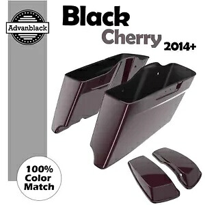 Advan ブラックチェリー CVO テーパード拡張ストレッチサドルバッグ ハーレー 14+ 用 Advan Black Cherry CVO Tapered Extended Stretched Saddlebag For Harley 14+ 【並行輸入品】
