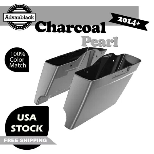 Advanblack チャコール パール ストレッチ拡張サドルバッグ 14 歳以上のハーレー ツーリングに適合 Advanblack Charcoal Pearl Stretched Extended Saddlebag Fits 14+ Harley Touring 【並行輸入品】