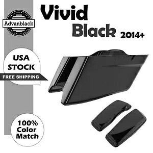 ビビッドブラック CVO テーパード拡張サドルバッグ ハーレーツーリング 2014+用 Vivid Black CVO Tapered Extended Saddlebag For Harley Touring 2014+ 【並行輸入品】
