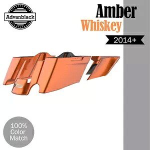 ハーレー 2014+ CVO テーパードストレッチ拡張サドルバッグに適合 AMBER WHISKY Fits Harley 2014+ CVO Tapered Stretched Extended Saddlebags AMBER WHISKEY 【並行輸入品】