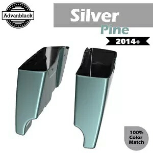 Advanblack シルバー パイン 拡張サドルバッグ ボトム 2014+ ハーレー ツーリング用 Advanblack Silver Pine Extended Saddlebag Bottoms For 2014+ Harley Touring 【並行輸入品】