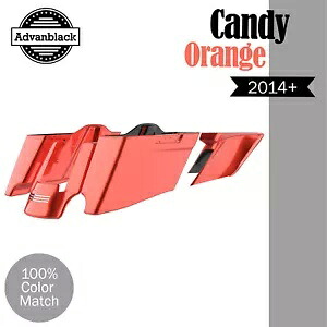 ハーレー 2014+ CVO テーパードストレッチ拡張サドルバッグに適合 キャンディオレンジ Fits Harley 2014+ CVO Tapered Stretched Extended Saddlebags CANDY ORANGE 【並行輸入品】