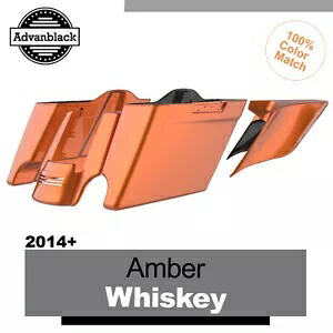 アンバー ウイスキー ストレッチ サドルバッグ リアフェンダー サイド カバー ハーレー ツーリング 14+用 Amber Whiskey Stretched Saddlebag Rear Fender Side Covers For Harley Touring 14+ 【並行輸入品】