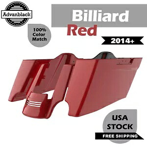 ビリヤードレッド CVO テーパード拡張サドルバッグ リアフェンダー 14 歳以上のハーレーツーリングに適合 Billiard Red CVO Tapered Extended Saddlebags Rear Fender Fits 14+ Harley Touring 【並行輸入品】