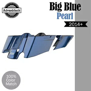 ビッグブルーパール CVO テーパードエクステンデッドストレッチサドルバッグ 2014 年以降のハーレーに適合 Big Blue Pearl CVO Tapered Extended Stretched Saddlebags Fits 2014+ Harley 【並行輸入品】|カスタムパーツ WORLD倉庫