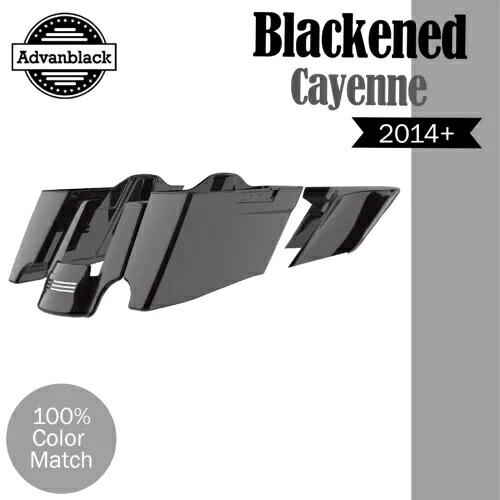 ブラック カイエン CVO テーパード ストレッチ拡張サドルバッグ 2014 年以降のハーレーに適合 Blackened Cayenne CVO Tapered Stretched Extended Saddlebags Fits 2014+ Harley 【並行輸入品】
