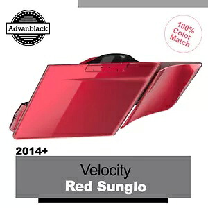 Velocity レッド Sunglo ストレッチ サドルバッグ サイド カバー ハーレー ツーリング 2014+ に適合 Velocity Red Sunglo Stretched Saddlebag Side Covers Fits Harley Touring 2014+ 【並行輸入品】
