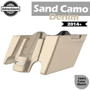 サンドカモデニムストレッチサドルバッグ拡張バッグリアフェンダー 14+ ハーレー用 Sand Camo Denim Stretched Saddlebags Extended Bag Rear Fender For 14+ Harley 【並行輸入品】