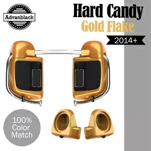 ハード キャンディ ゴールド フレーク 下部ベント フェアリング 6.5 インチ スピーカー ポッド ハーレー 2014+ に適合 Hard Candy Gold Flake Lower Vented Fairing 6.5'' Speaker Pod Fits Harley 2014+ 【並行輸入品】