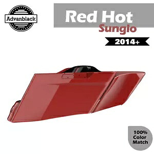 レッドホットサングロ CVO テーパード拡張サドルバッグサイドカバー 14+ ハーレーツーリング用 Red Hot Sunglo CVO Tapered Extended Saddlebags Side Cover For 14+ Harley Touring 【並行輸入品】