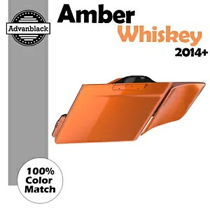 アンバーウィスキーストレッチサドルバッグ拡張バッグサイドカバーハーレー 2014+ Amber Whiskey Stretched Saddlebag Extended Bag Side Covers For Harley 2014+ 【並行輸入品】