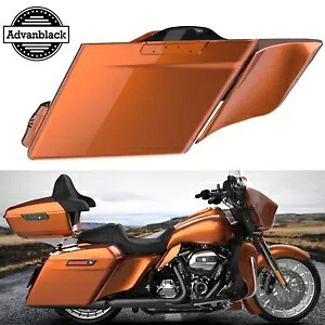 スコーチオレンジ拡張ストレッチサドルバッグサイドカバー 14+ ハーレーツーリング用 Scorched Orange Extended Stretched Saddlebag Side Covers For 14+ Harley Touring 【並行輸入品】