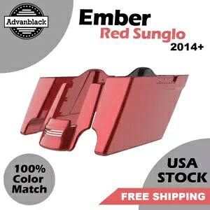 Ember Red Sunglo ストレッチサドルバッグ 拡張バッグ リアフェンダー 14+ ハーレー用 Ember Red Sunglo Stretched Saddlebags Extended Bag Rear Fender For 14+ Harley 【並行輸入品】