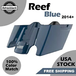 リーフブルー ストレッチサドルバッグ 拡張バッグ リアフェンダー 2014年以降のハーレーに適合 Reef Blue Stretched Saddlebags Extended Bag Rear Fender Fits 2014+ Harley 【並行輸入品】｜カスタムパーツ WORLD倉庫