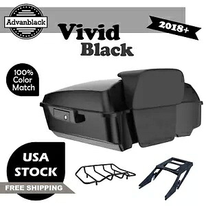 ビビッドブラックチョップドツアーパックパックトランク荷物ハーレーロワーライダーST 2018+に適合 Vivid Black Chopped Tour Pak Pack Trunk Luggage Fits Harley Lower Rider ST 2018+ 【並行輸入品】