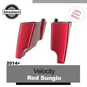 Velocity レッド Sunglo デュアル カットアウト ストレッチ サドルバッグ ボトム ハーレー 2014+ に適合 Velocity Red Sunglo Dual Cutout Stretched Saddlebag Bottom Fits Harley 2014+ 【並行輸入品】