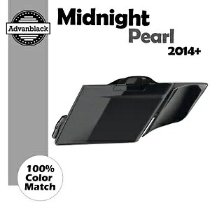 ミッドナイト パール 拡張ストレッチ サドルバッグ サイド カバー 2014+ ハーレー ツーリング用 Midnight Pearl Extended Stretched Saddlebag Side Covers For 2014+ Harley Touring 【並行輸入品】