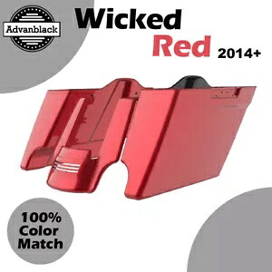 Wicked Red ストレッチサドルバッグ 拡張バッグ リアフェンダー ハーレーツーリング 14+用 Wicked Red Stretched Saddlebags Extended Bag Rear Fender For Harley Touring 14+ 【並行輸入品】