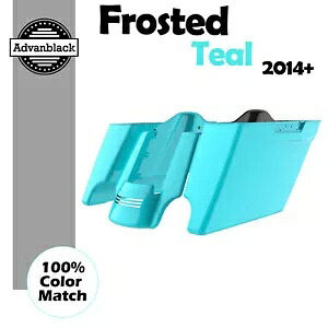 フロストティール ストレッチサドルバッグ 拡張バッグ リアフェンダー 2014年以降のハーレーに適合 Frosted Teal Stretched Saddlebags Extended Bag Rear Fender Fits 2014+ Harley 【並行輸入品】