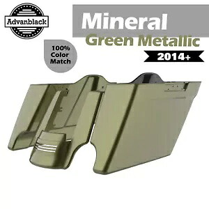 ミネラルグリーンメタリック ストレッチ拡張サドルバッグ リアフェンダー 14+ ハーレー用 Mineral Green Metallic Stretched Extended Saddlebags Rear Fender For 14+ Harley 【並行輸入品】