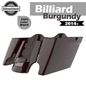 ビリヤード バーガンディ ストレッチ サドルバッグ 拡張バッグ リアフェンダー 14+ ハーレー用 Billiard Burgundy Stretched Saddlebags Extended Bag Rear Fender For 14+ Harley 【並行輸入品】