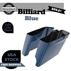 2 in 1 ビリヤード ブルー 拡張ストレッチサドルバッグ 14 歳以上ハーレーツーリング用 2 into 1 Billiard Blue Extended Stretched Saddlebag For 14+ Harley Touring 【並行輸入品】