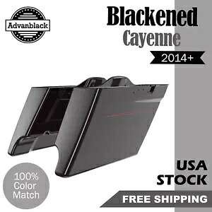 黒くなったカイエン拡張ストレッチサドルバッグピンストライプハーレーツーリング 14+ Blackened Cayenne Extended Stretched Saddlebag Pinstripes For Harley Touring 14+ 【並行輸入品】