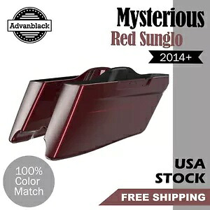 ミステリアスレッド Sunglo CVO テーパード拡張サドルバッグ ピンストライプ ハーレー 14+ に適合 Mysterious Red Sunglo CVO Tapered Extended Saddlebags Pinstripes Fits Harley 14+ 【並行輸入品】|カスタムパーツ WORLD倉庫