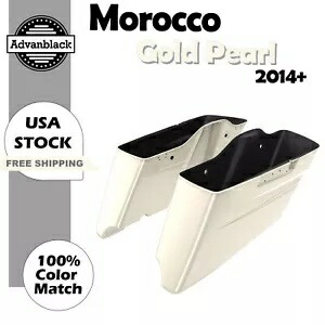 モロッコ ゴールド パール CVO テーパード拡張サドルバッグ ピンストライプ 14 歳以上のハーレーに適合 Morocco Gold Pearl CVO Tapered Extended Saddlebags Pinstripes Fits 14+ Harley 【並行輸入品】