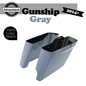 ガンシップ グレー シングル カットアウト 拡張バッグ ストレッチ サドルバッグ 14+ ハーレー用 Gunship Gray Single Cutout Extended Bag Stretched Saddlebag For 14+ Harley 【並行輸入品】｜カスタムパーツ WORLD倉庫