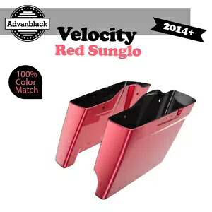 2-1 VELOCITY RED SUNGLO 14+ ハーレーツーリング用 拡張バッグ ストレッチサドルバッグ 2-1 VELOCITY RED SUNGLO For 14+ Harley Touring Extended Bag Stretched Saddlebag 【並行輸入品】