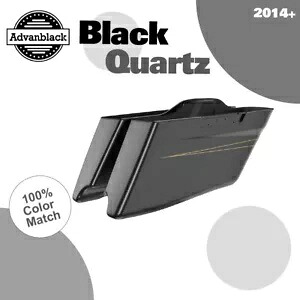 ブラック クォーツ CVO テーパード拡張サドルバッグ ピンストライプ ハーレーダビッドソン 14+ に適合 Black Quartz CVO Tapered Extended Saddlebags Pinstripes Fits Harley Davidson 14+ 【並行輸入品】