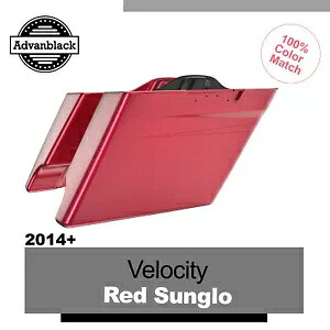 Velocity レッド Sunglo 拡張バッグ ストレッチ サドルバッグ ピンストライプ 2014+ ハーレー用 Velocity Red Sunglo Extended Bags Stretched Saddlebag Pinstripe For 2014+ Harley 【並行輸入品】|カスタムパーツ WORLD倉庫
