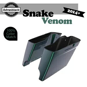 14 年以上のハーレー ストリート ロード グライドに適合 Advanblack SNAKE VENOM ストレッチ サドルバッグ Fits 14+ Harley Street Road Glide Advanblack SNAKE VENOM Stretched Saddlebag 【並行輸入品】
