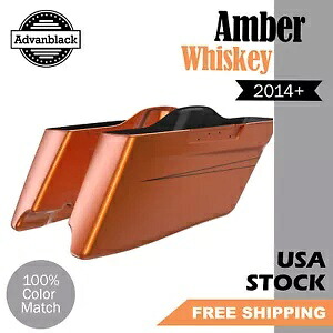 アンバー ウイスキー CVO ストレッチ サドルバッグ ピンストライプ ハーレー ストリート ロード グライド用 Amber Whiskey CVO Stretched Saddlebag Pinstripes For Harley Street Road Glide 【並行輸入品】