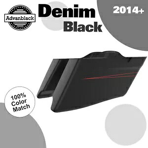 デニムブラック CVO テーパード拡張サドルバッグ ピンストライプ 14 歳以上のハーレーツーリングに適合 Denim Black CVO Tapered Extended Saddlebags Pinstripes Fits 14+ Harley Touring 【並行輸入品】｜カスタムパーツ WORLD倉庫 123,200円