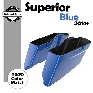 スーペリアブルー CVO テーパード拡張サドルバッグ ピンストライプ ハーレーツーリング 14+用 Superior Blue CVO Tapered Extended Saddlebags Pinstripes for Harley Touring 14+ 【並行輸入品】|カスタムパーツ WORLD倉庫