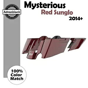 ミステリアスレッド Sunglo CVO テーパード拡張サドルバッグ ピンストライプ ハーレー 14+用 Mysterious Red Sunglo CVO Tapered Extended Saddlebags Pinstripes for Harley 14+ 【並行輸入品】|カスタムパーツ WORLD倉庫