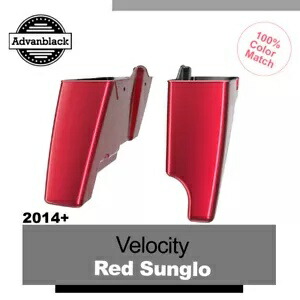 Velocity レッド Sunglo シングル カットアウト ストレッチ サドルバッグ 2014+ ハーレー ツーリング用 Velocity Red Sunglo Single Cut Out Stretched Saddlebags For 2014+ Harley Touring 【並行輸入品】｜カスタムパーツ WORLD倉庫 123,200円