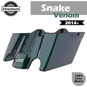 スネークヴェノム ストレッチサドルバッグ 拡張バッグ リアフェンダー 14+ ハーレーツーリング用 Snake Venom Stretched Saddlebags Extended Bag Rear Fender For 14+ Harley Touring 【並行輸入品】