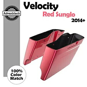 Velocity レッド Sunglo ストレッチ サドルバッグ ピンストライプ フィット 14+ ハーレー ストリート ロード グライド Velocity Red Sunglo Stretch Saddlebag Pinstripe Fit 14+ Harley Street Road Glide 【並行輸入品】