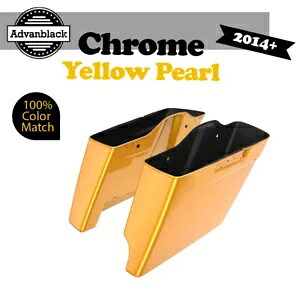 2-1 クロームイエローパール 14+ ハーレーツーリング用 拡張バッグ ストレッチサドルバッグ 2-1 CHROME YELLOW PEARL For 14+ Harley Touring Extended Bag Stretched Saddlebag 【並行輸入品】