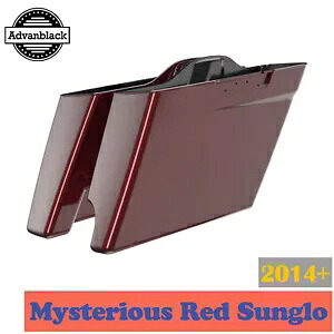 シングルカットアウト ミステリアスレッド Sunglo 拡張ストレッチサドルバッグ ハーレー 14+ 用 Single Cutout Mysterious Red Sunglo Extended Stretched Saddlebags For Harley 14+ 【並行輸入品】|カスタムパーツ WORLD倉庫