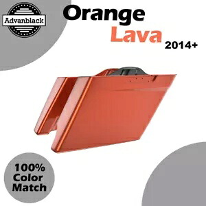 2in1 オレンジ Lava 拡張ストレッチサドルバッグボトムス ハーレーロードストリート 14-20 用 2in1 Orange Lava Extend Stretched Saddlebag Bottoms For Harley Road Street 14-20 【並行輸入品】