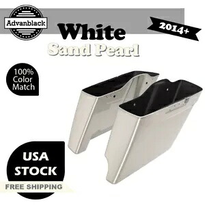 ホワイトサンドパールシングルカットアウト拡張バッグストレッチサドルバッグハーレー 14+ White Sand Pearl Single Cutout Extended Bag Stretched Saddlebag For Harley 14+ 【並行輸入品】