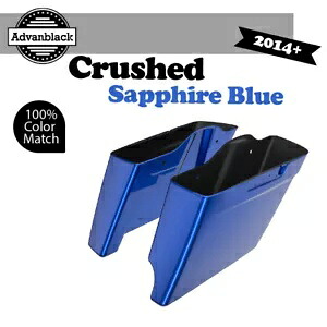 2-1 クラッシュサファイア 14+ ハーレーツーリング用 拡張バッグ ストレッチサドルバッグ 2-1 CRUSHED SAPPHIRE For 14+ Harley Touring Extended Bag Stretched Saddlebag 【並行輸入品】