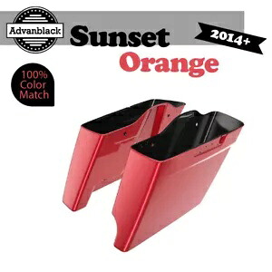 2 in 1 サンセットオレンジ 14 歳以上用 ハーレーツーリング拡張バッグ ストレッチサドルバッグ 2 into 1 SUNSET ORANGE For 14+ Harley Touring Extended Bag Stretched Saddlebag 【並行輸入品】｜カスタムパーツ WORLD倉庫