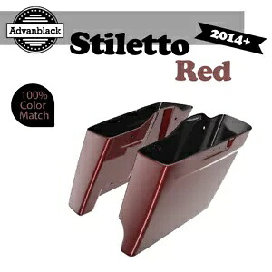 2 in 1 STILETTO RED 14+ ハーレーツーリング用 拡張バッグ ストレッチサドルバッグ 2 into 1 STILETTO RED For 14+ Harley Touring Extended Bag Stretched Saddlebag 【並行輸入品】｜カスタムパーツ WORLD倉庫